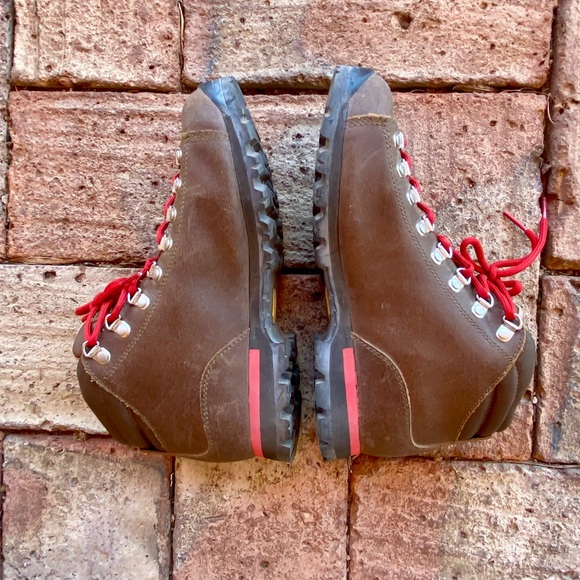 🤎 EUC Scarpa Leather Brown Lace Up Hiking Water Repellant Vibram Boots EU 38.5 - Picture 6 of 11